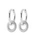 Boucles d'oreilles créole argent massif originales pendantes zirconium 