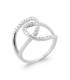 Bague argent massif anneaux entrelacés rehaussés de zirconium incrusté 