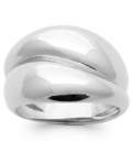Grosse bague argent double anneaux face a face