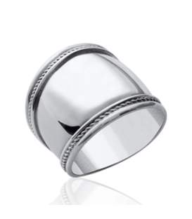 Belle bague argent massif large anneau stylisé 