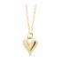 Collier chaine plaqué or pendentif cœur entouré de zirconium serti 