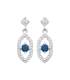 Boucles d'oreilles argent massif zirconium blanc autour d'un petit zir bleu 