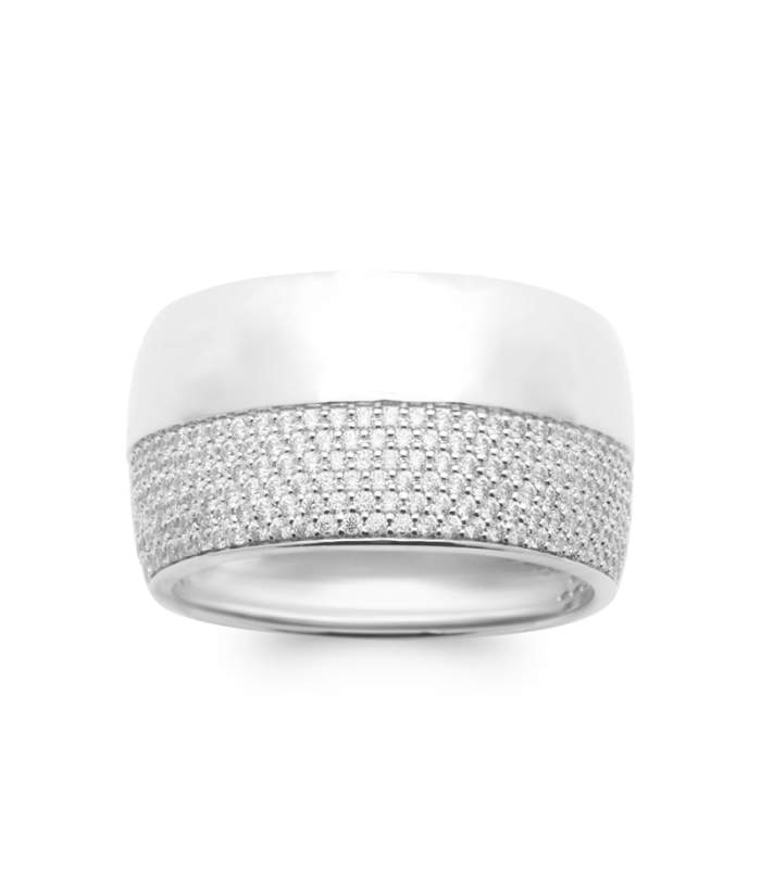Bague de fiançailles argent 925 zirconium solitaire 6 mm