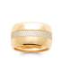 Bague plaqué or large anneau au centre rang zirconium 