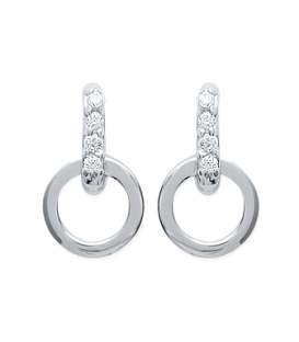 Boucles d'oreilles argent oxydes de zirconium blanc pendante 