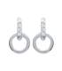 Boucles d'oreilles argent oxydes de zirconium blanc pendante 