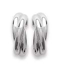 Boucles d'oreille argent massif anneaux fixes croisés