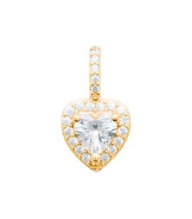 Pendentif plaqué or coeur zirconium