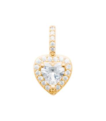 Pendentif plaqué or coeur zirconium
