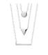 Collier chaînes argent massif pendant géométrique 