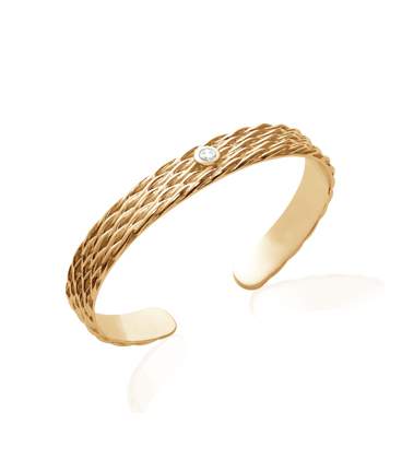 Bracelet manchette rigide plaqué or byzantin-1