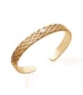 Bracelet rigide plaqué or zirconium serti rond