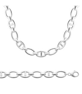 Collier argent massif belle maille haricot