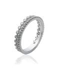Bague argent massif alliance bordée de zirconium