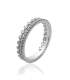 Bague argent massif alliance bordée de zirconium-1