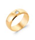 Bague alliance plaqué or centre un zirconium blanc serti