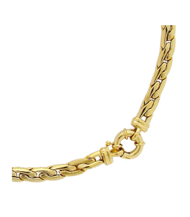 Collier plaqué or maille forat serré et plate fantaisie