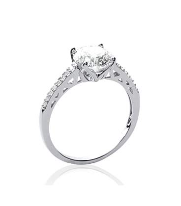 Bague argent zirconium taillé solitaire