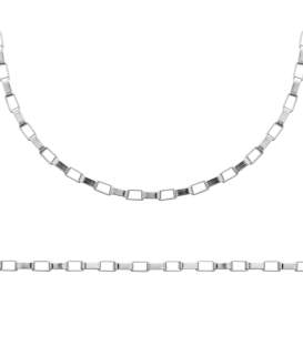 Chaine de cou collier homme maillons rectangulaires aérés