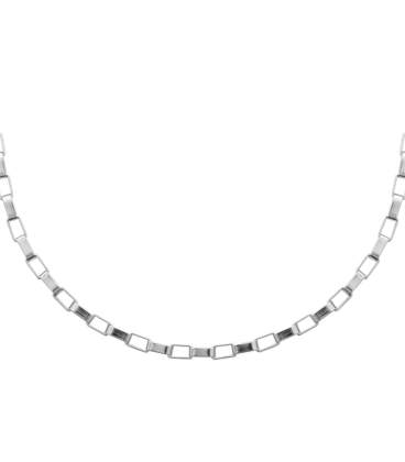 Chaine de cou collier homme maillons rectangulaires aérés