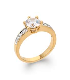 Petite bague plaqué or incrustée de zirconium-1