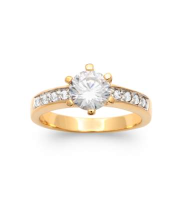 Petite bague plaqué or incrustée de zirconium-1