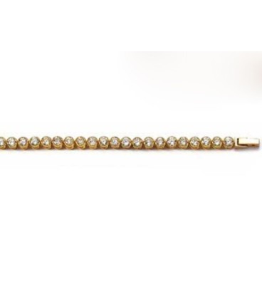 Bracelet plaqué or zirconium ronds sertis clos Bracelet plaqué or zirconium ronds sertis clos