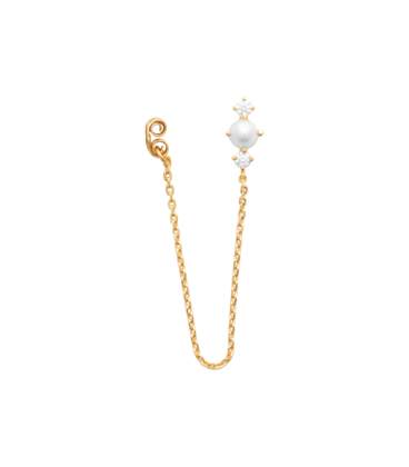 Boucles d'oreilles plaqué or pendant zirconium