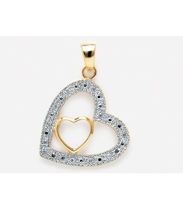 Pendentif plaqué or coeur de zirconium Pendentif plaqué or coeur de zirconium