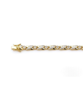 Bracelet plaqué or entrelacs de zirconium sertis