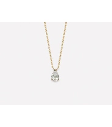 Collier chaine plaqué or oxyde de zirconium poire Collier chaine plaqué or oxyde de zirconium poire