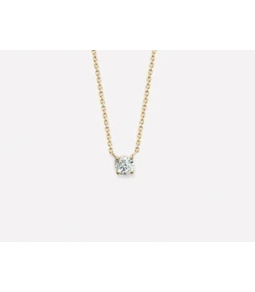 Collier chaîne plaqué or petit zirconium griffé Collier chaîne plaqué or petit zirconium griffé