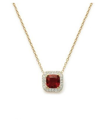 Collier chaîne plaqué or zirconium rouge rubis Collier chaîne plaqué or zirconium rouge rubis