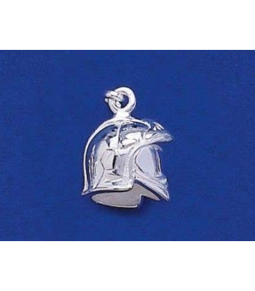 Pendentif argent massif casque de pompier-1