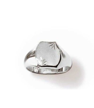 Chevalière homme belle bague argent massif gravée-1