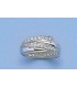 Grosse bague argent massif trois rangs de zirconium-3